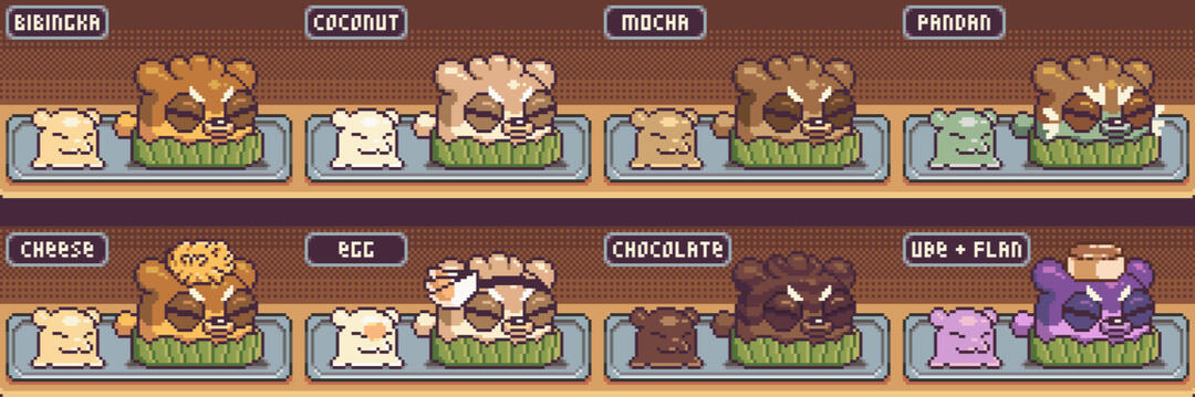 Bibingkub Mascot Flavors Design by beeplebees, Pixel Art by paopandan